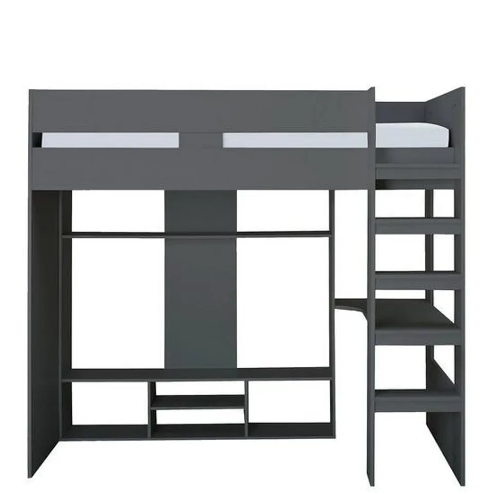 XANDER HIGH SLEEPER GAMING BED COLOUR: DARK GREY (CARTON 1/3 )