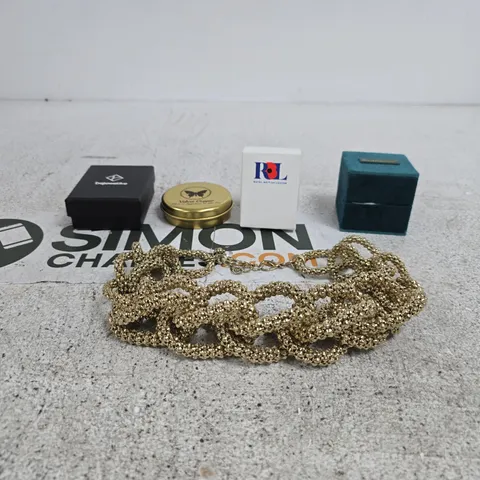 TOTE OF APPROXIMATELY 35 ASSORTED JEWELLERY/RELATED ITEMS TO INCLUDE ROYAL BRITISH LEGION, DIAMONIQUE ETC