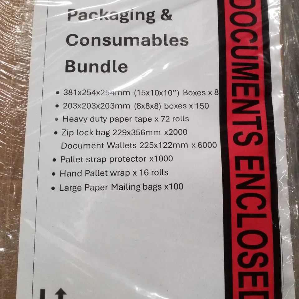 PALLET CONTAINING ASSORTED PACKAGING BUNDLE