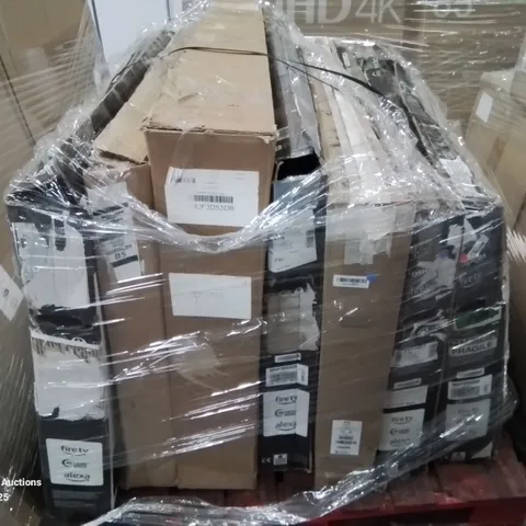 PALLET CONTAINING 7 ASSORTED TVS TO INCLUDE TOSHIBA AND TCL