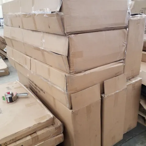 PALLET CONTAINING 7 BOX 1 OF 2 GREY 4 SEAT RATTAN CORNER SOFA PARTS, INCOMPLETE