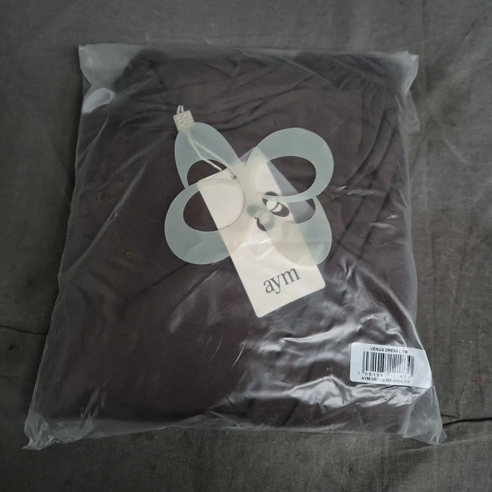BAGGED AYM VENUS DRESS IN BROWN – WOMEN'S UK L