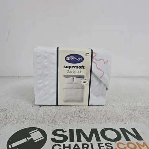 SILENTNIGHT SUPERSOFT DUVET SET KING SIZE WITH 2 PILLOWCASES