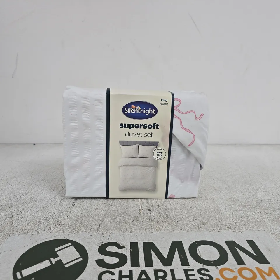 SILENTNIGHT SUPERSOFT DUVET SET KING SIZE WITH 2 PILLOWCASES