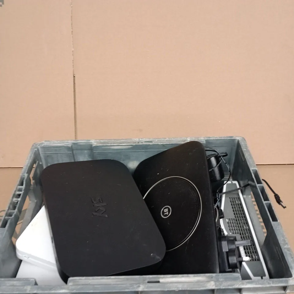 TOTE OF APPROXIMATELY 5 ASSORTED ITEMS INCLUDING SKY AND BT WIFI ROUTERS AND BT LANDLINE PHONE