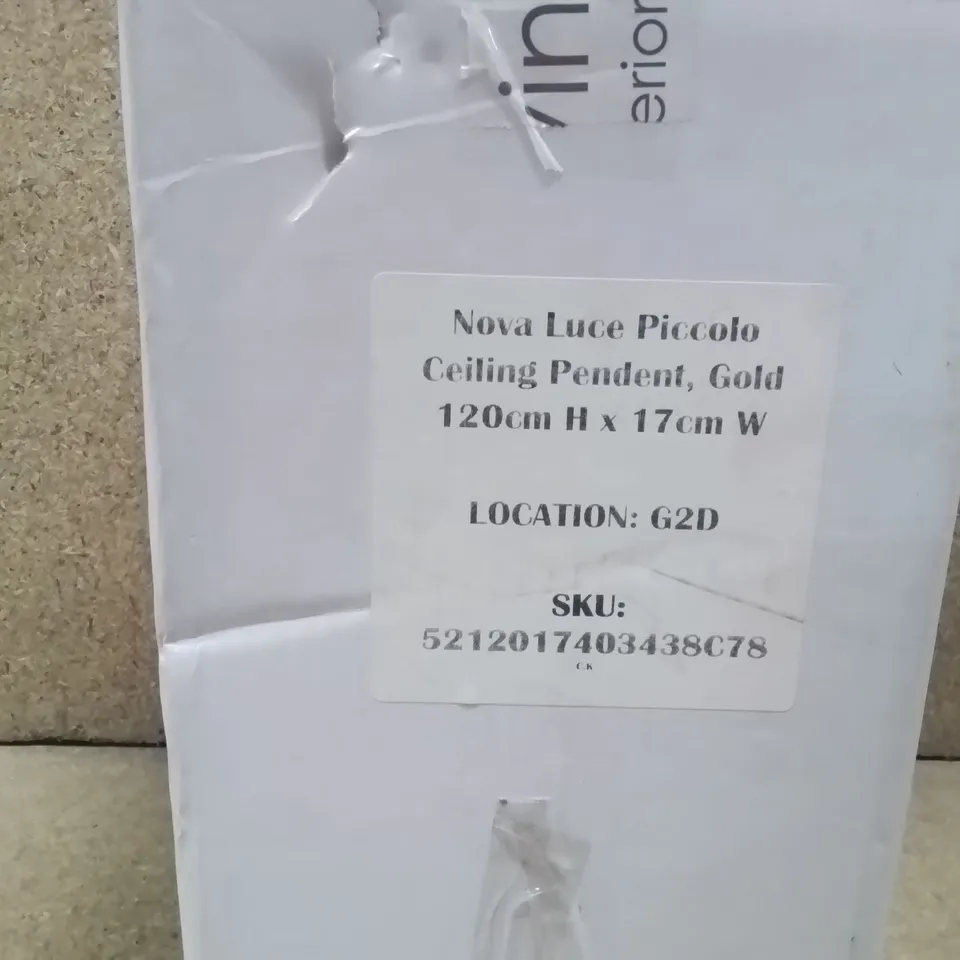 BOXED NOVA LUCE PICCOLO CEILING PENDANT- GOLD 