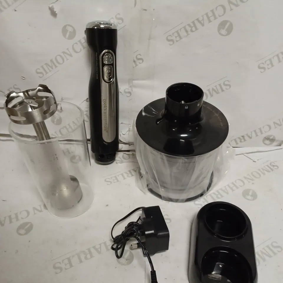 COOK'S ESSENTIALS CORDLESS STICK BLENDER WITH ACCESSORIES
