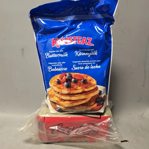 APPROXIMATELY 2 ASSORTED FOOD AND DRINK PRODUCTS TO INCLUDE - COCA COLA ZERO SUGAR & CAFFINE, KRUSTEAZ PANCAKE MIX