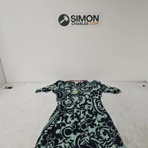 WHITE STUFF MEGAN JERSEY DRESS – GREEN PRINT (UK 10R / EU 38R / US 6R)