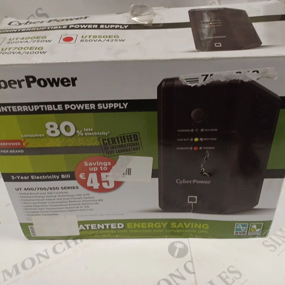 CYBERPOWER UT850EG UNINTERRUPTIBLE POWER SUPPLY