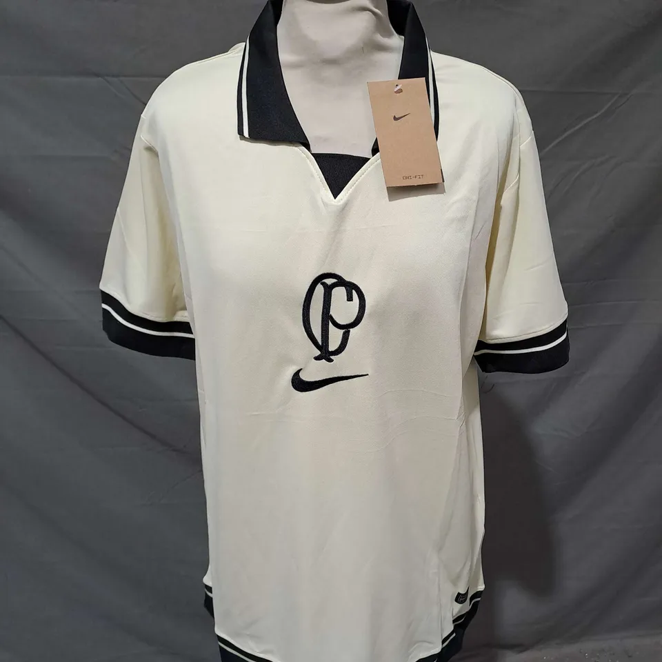 NIKE MENS FOOTBALL JERSEY IN CREAM/BLACK SIZE M