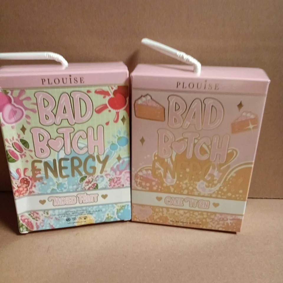 LOT OF 2 SEALED PLOUISE BAD BITCH ENERGY LIP OIL AND LIP CONDITIONER DUOS MIXED FRUIT AND CAKE IT ON