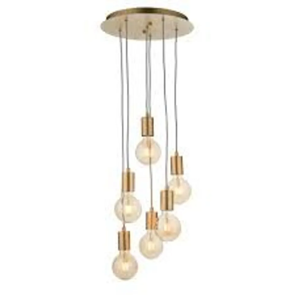 BRAND NEW HOMESDIRECT365 STUDIO 6 LIGHT GOLD PENDANT [SATIN-BRASS]