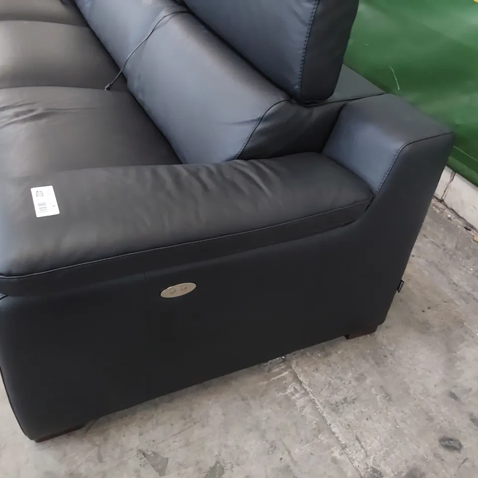 QUALITY ITALIAN DESIGNER RICCARDO POWER RECLINING THREE SEATER SOFA BLACK LEATHER 