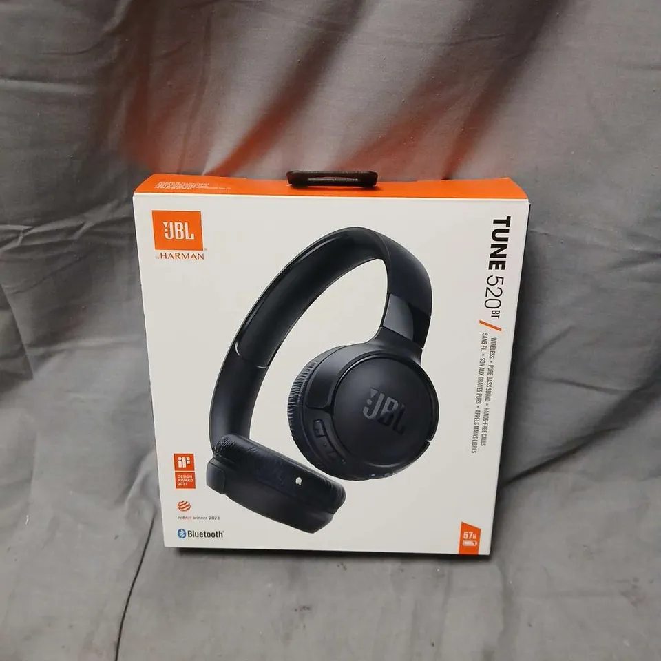 BOXED AND SEALED JBL TUNE 520BT WIRELESS HEADPHONES – BLACK