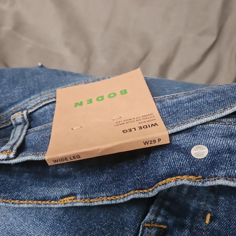 BODEN WOMEN'S WIDE-LEG JEANS, DENIM, UK SIZE 10 (W29, PETITE) – BLUE