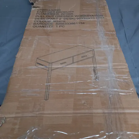 BOXED WHITE PULL OUT DRESSER WORKSTATION - COLLECTION ONLY