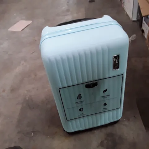 UNBOXED KEPLIN LUGG SMALL SIZE TRAVEL LUGGAGE WITH WHEELS BLUE COLOUR 
