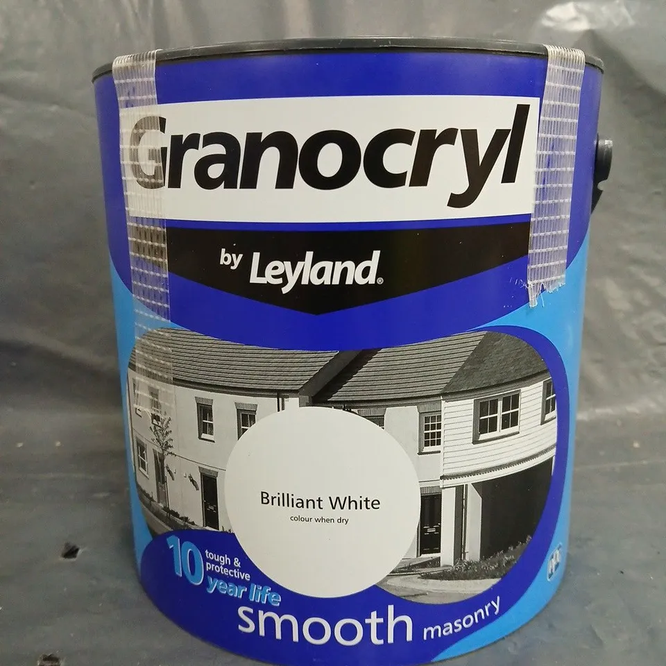 GRANOCRYL BY LEYLAND SMOOTH MASONRY PAINT - BRILLIANT WHITE - 2.5L - COLLECTION ONLY