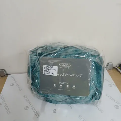 COZEE HOME 3 PIECE VELVET SOFT SUPERKING DUVET SET 