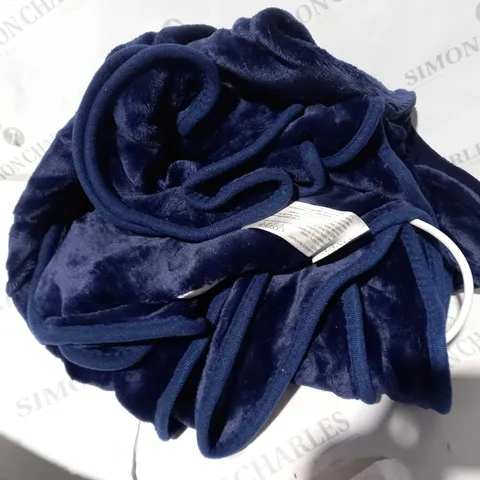 COZEE HOME HEATED PLUSH WEARABLE TV BLANKET IN NAVY