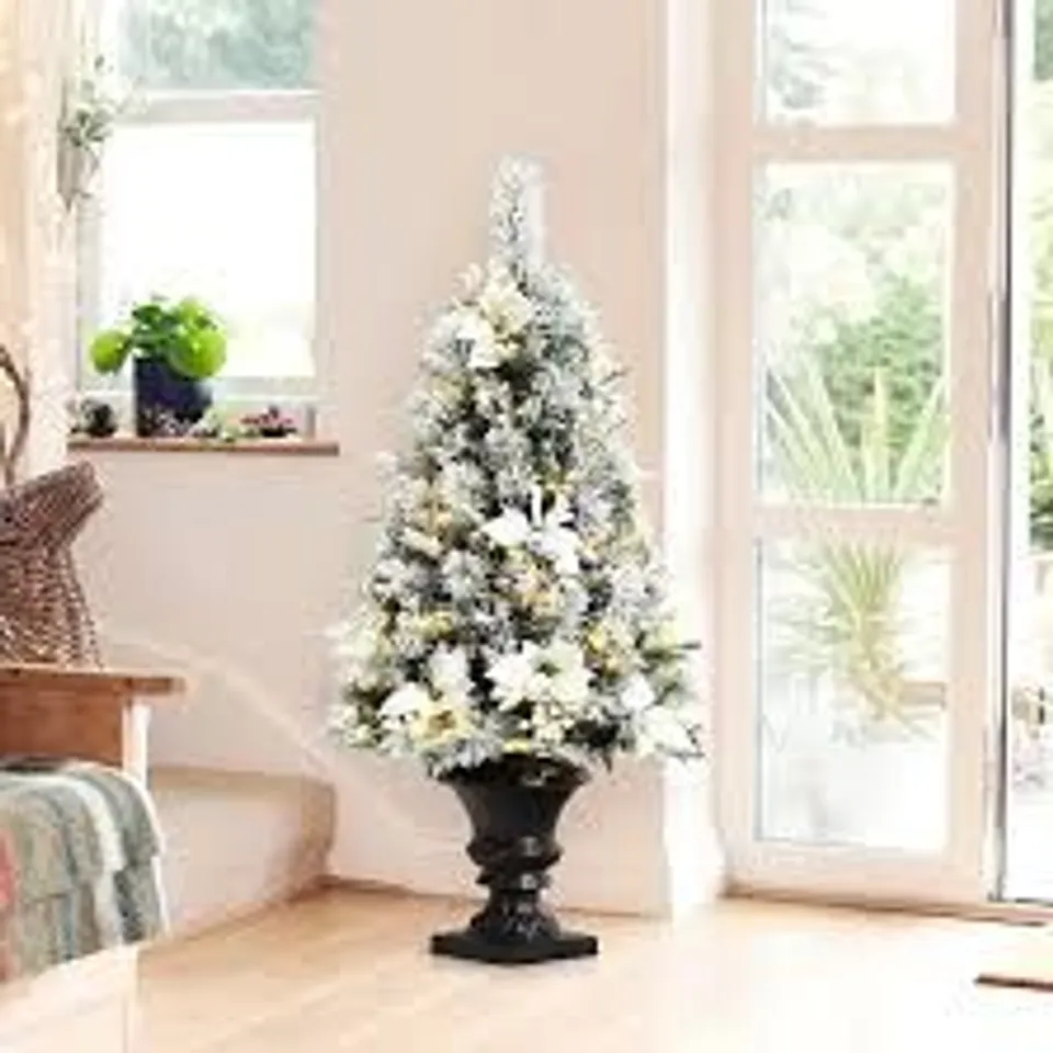 BOXED PRE LIT ARTIFICIAL CHRISTMAS TREE WITH 856476 PINE NEEDLESFLOCKED PVCPE TIPS 180 CM 