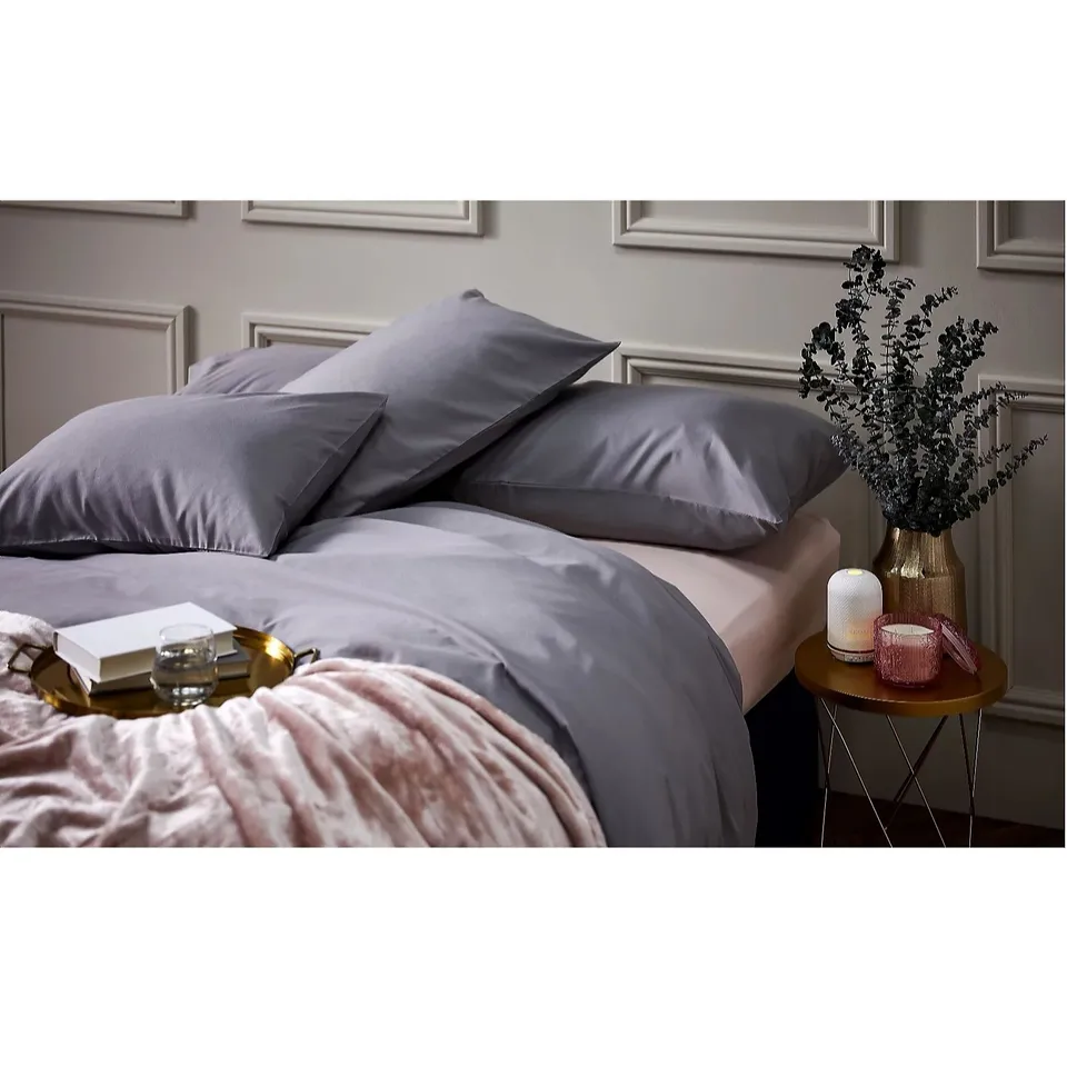 SUPERSOFT BY COZEE HOME SET OF 2 FITTED SHEETS LIGHT TAUPE PURPLE
