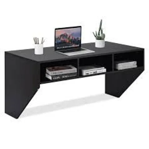 BOXED COSTWAY 6 SHELF WALL MOUNTED FOLDABLE DESK - BLACK