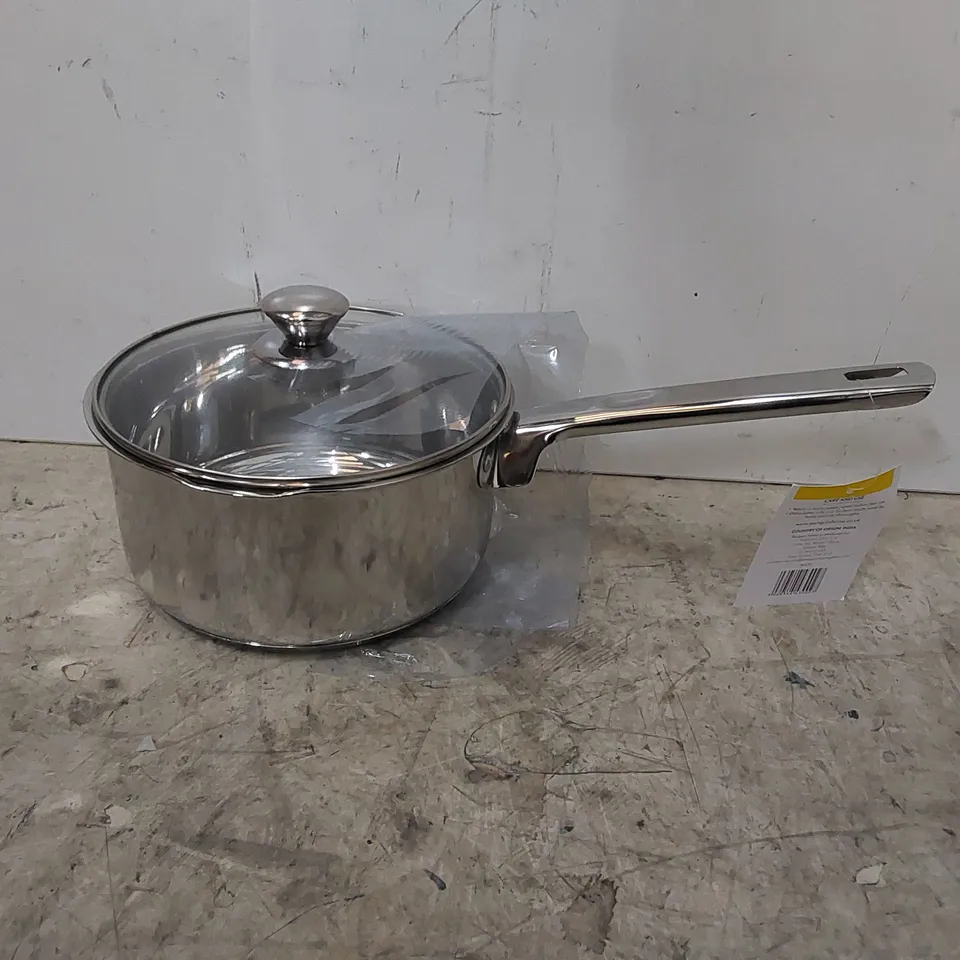 BOXED STAINLESS STEEL SAUCEPAN WITH LID 