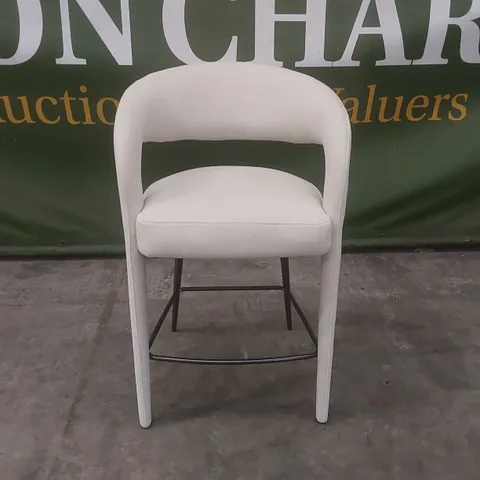 DANETTI RHETT CREAM PLUSH FABRIC BAR STOOL