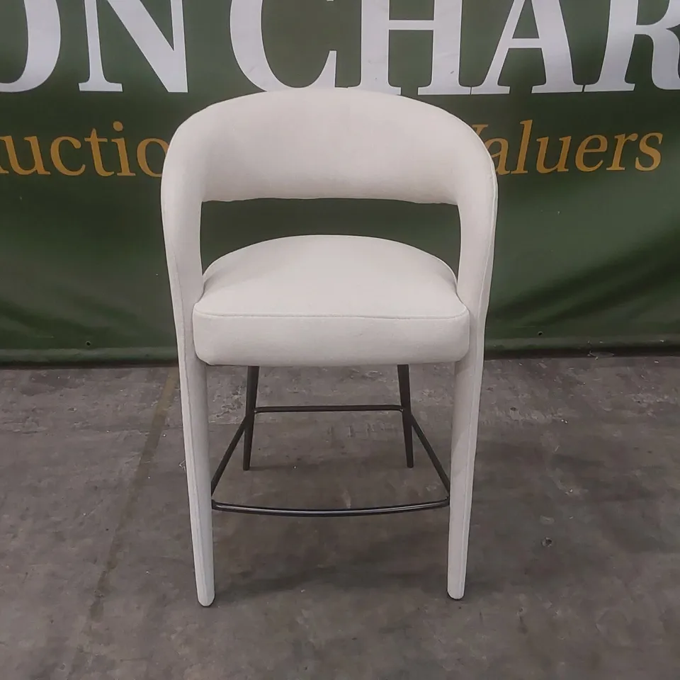 DANETTI RHETT CREAM PLUSH FABRIC BAR STOOL