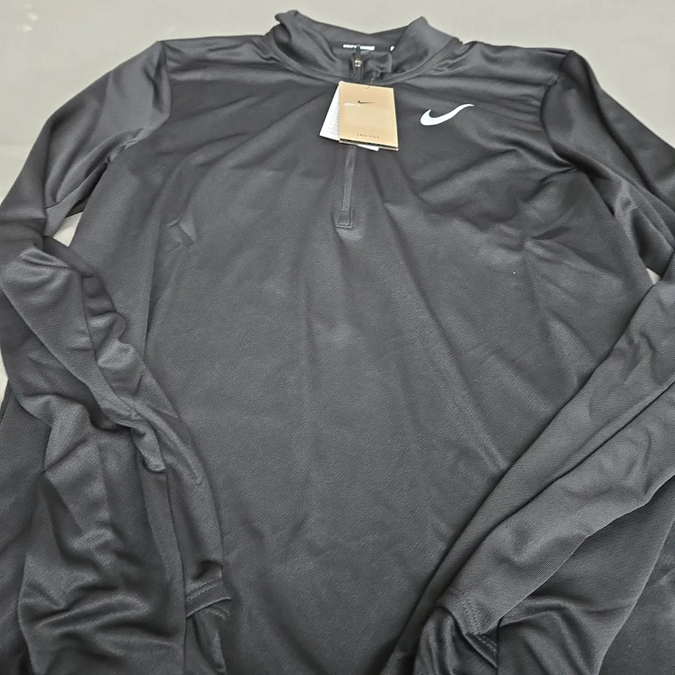 NIKE RUNNING BLACK QUARTER ZIP - SMALL