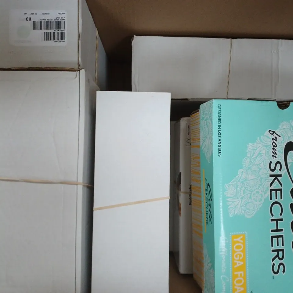BOX OF APPROXIMATELY 10 PAIRS OF SHOES IN VARIOUS STYLES, COLOURS, AND SIZES