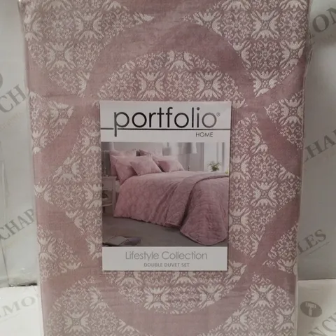 BRAND NEW PORTFOLIO MIKADO DOUBLE 200×200CM DUVET SET - PINK