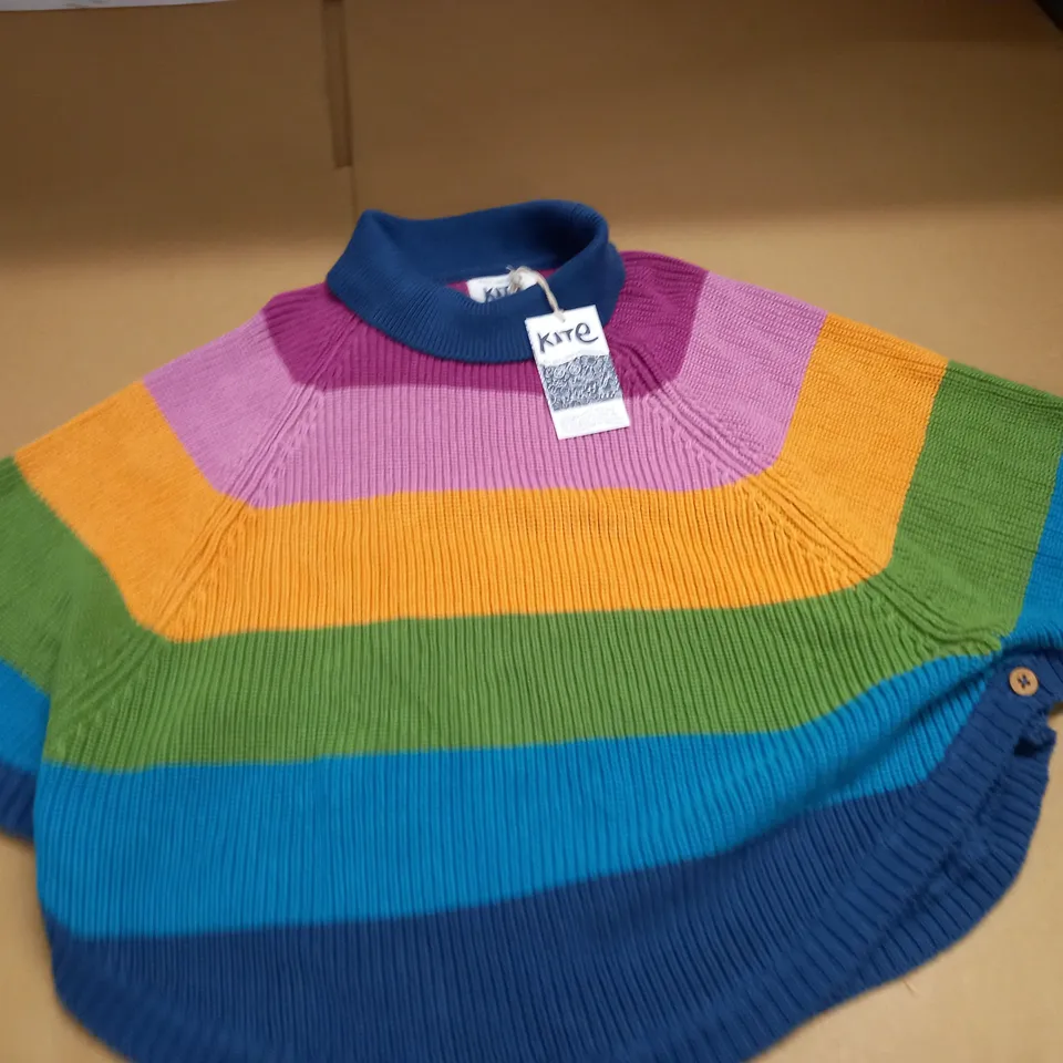 KITE KIDS PONCHO IN MULTI STRIPE - 3/6 YRS