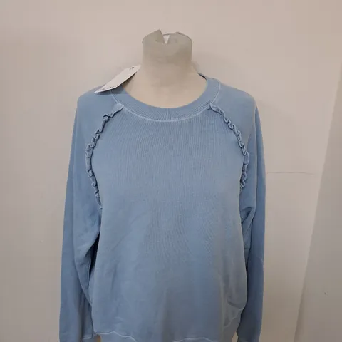 HUSH AMAYAH RUFFLE DETAIL SWEATSHIRT SIZE M