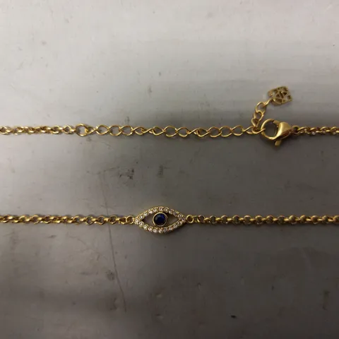 BOXED ABBOTT LYON EYE NECKLACE IN GOLD W. JEWEL EFFECT
