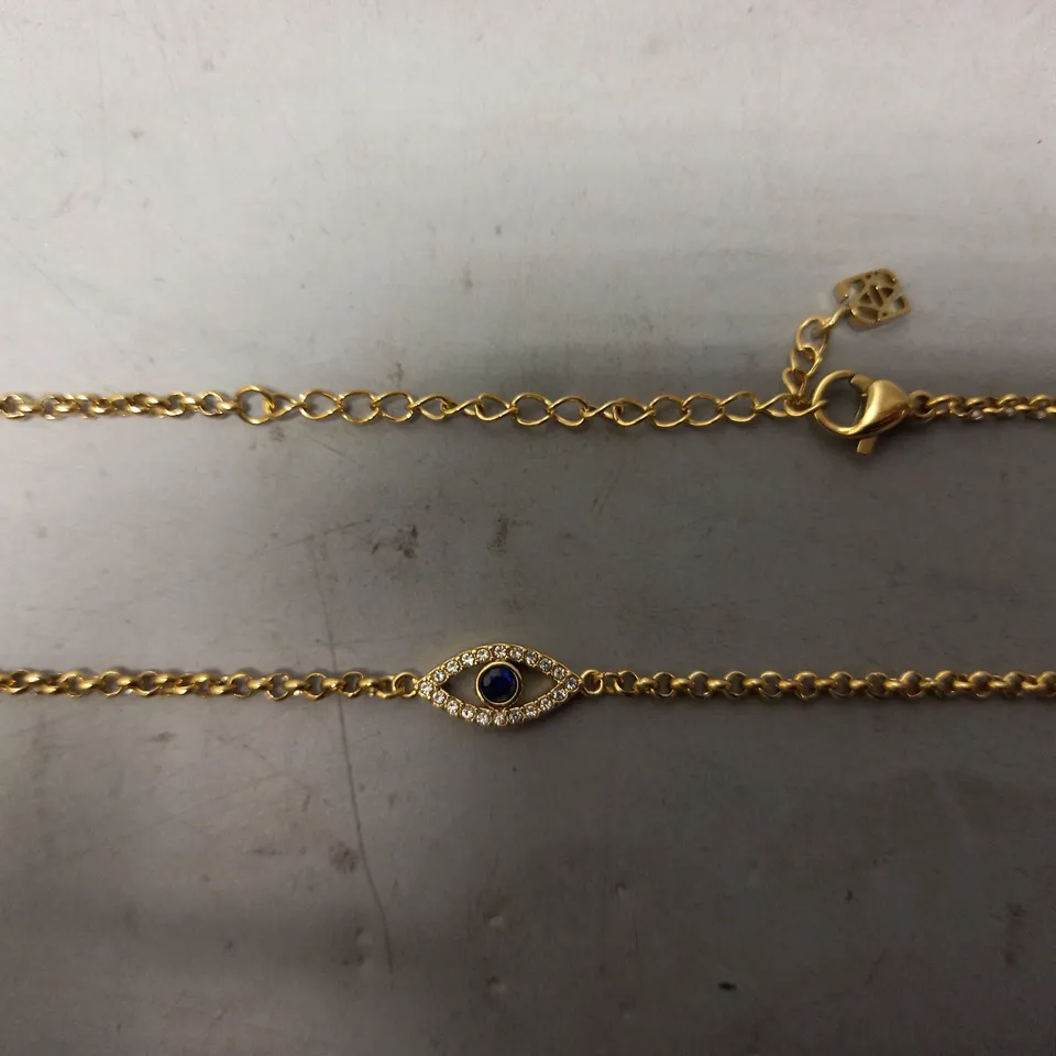 BOXED ABBOTT LYON EYE NECKLACE IN GOLD W. JEWEL EFFECT