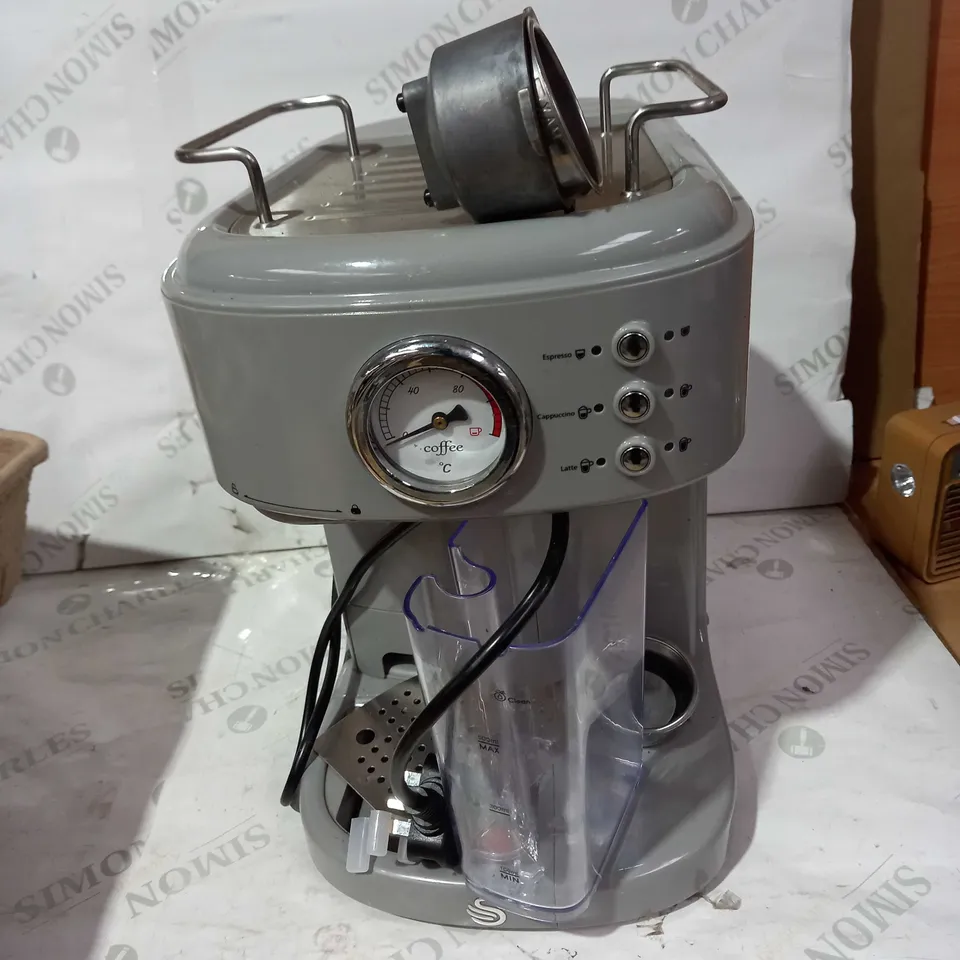 SWAN RETRO GREY ESPRESSO COFFEE MACHINE