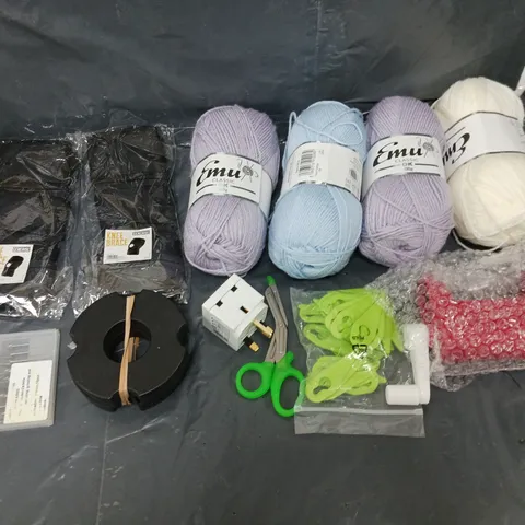 BOX OF APPROXIMATELY 8 ASSORTED ITEMS TO INCLUDE - EMU CLASSIC, SCISSORS, AND KNEE BRACES ETC.
