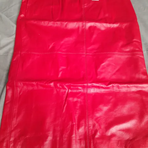 KAREN MILLEN LEATHER PANEL PENCIL MIDI SKIRT IN RED - 14