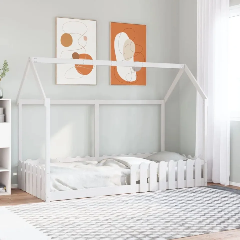 BOXED HARRIET BEE KIDS HOUSE BED FRAME WITHOUT MATTRESS WHITE 90×190CM SINGLE