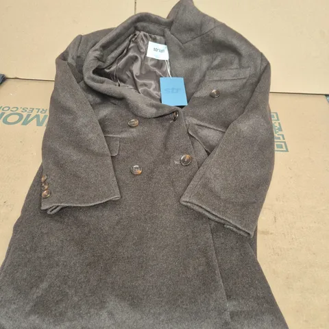 STR TEEN BROWN WOOL COAT – DOUBLE-BREASTED, XS