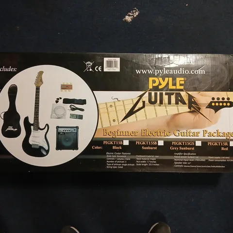 PYLE BEGINNER ELECTRIC GUITAR PACKAGE – SUNBURST WITH MINI AMPLIFIER & GIG BAG