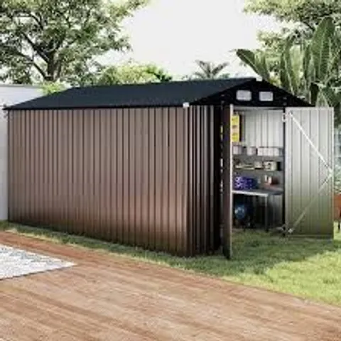BOXED COSTWAY COSTWAY METAL TOOL SHED 350 X 223 X 197 CM WITH SLOPING ROOF AND LOCK (4 BOXES)