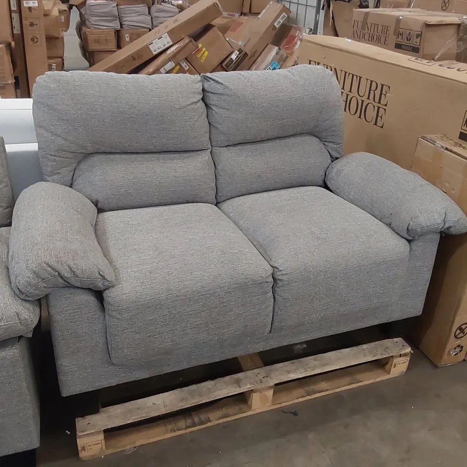 KENTON SMALL 2 SEATER SOFA, LIGHT GREY CLASSIC LINEN-WEAVE FABRIC