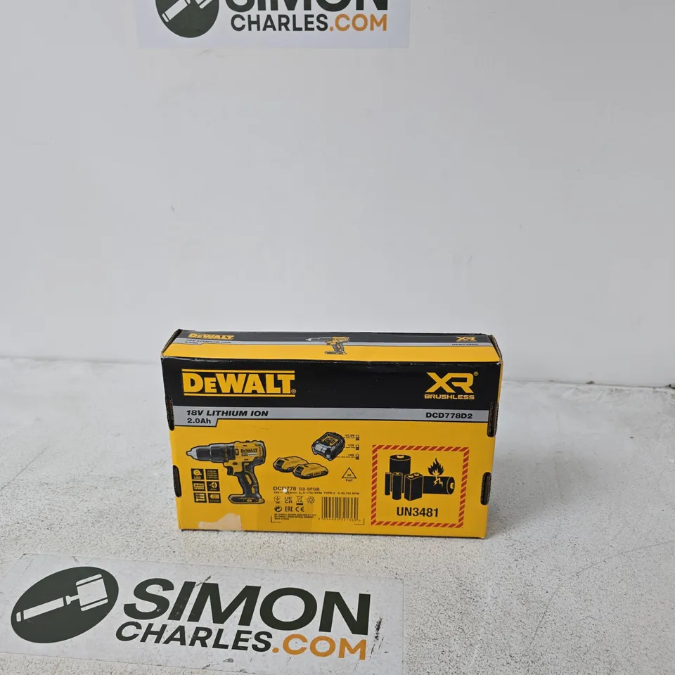 DEWALT XR 18V CORDLESS DRILL/DRIVER KIT (DCD778D2)