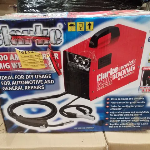 BOXED CLARKE IMIG100NG 100 AMP NO GAS INVERTER MIG WELDER