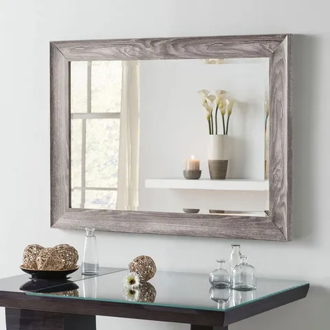 BRAND NEW BOXED HOMESDIRECT365 GREY BEVELED RECTANGULAR CONTEMPORARY 170CM X 79CM WALL MIRROR