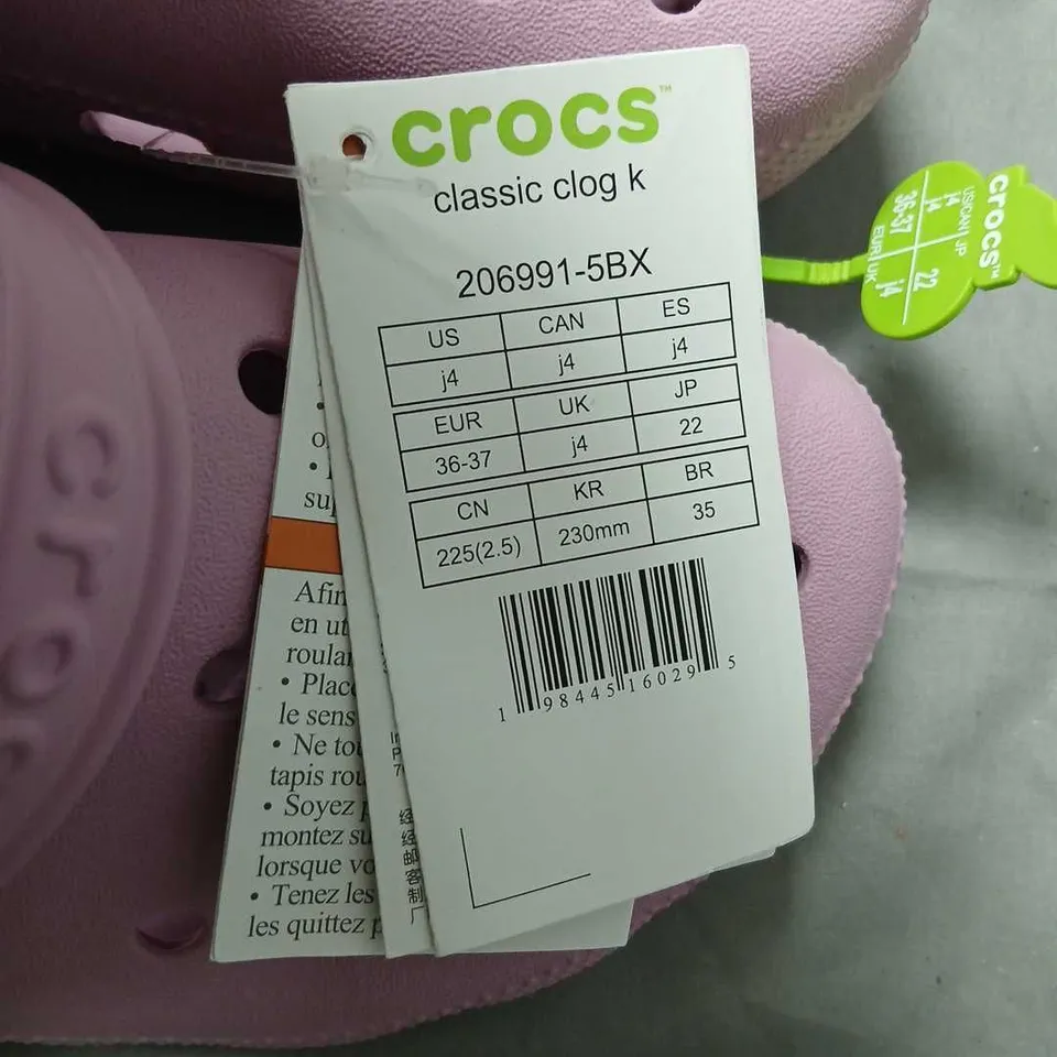 CROCS CLASSIC CLOG K PINK KIDS' CLOGS